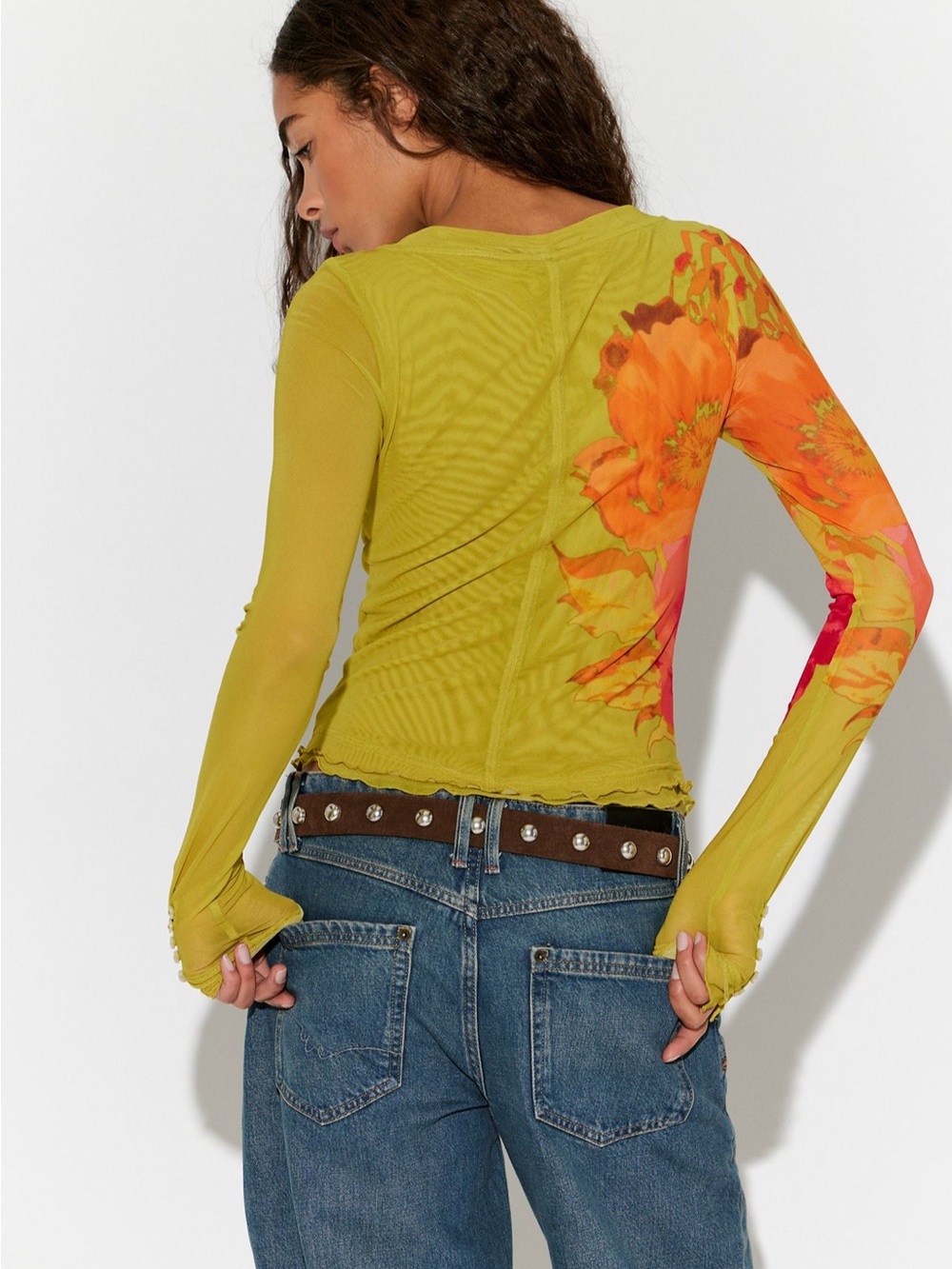 Lilly Printed Boat Neck Long Sleeve Top, Citron Combo medium - Picture 2 of 8